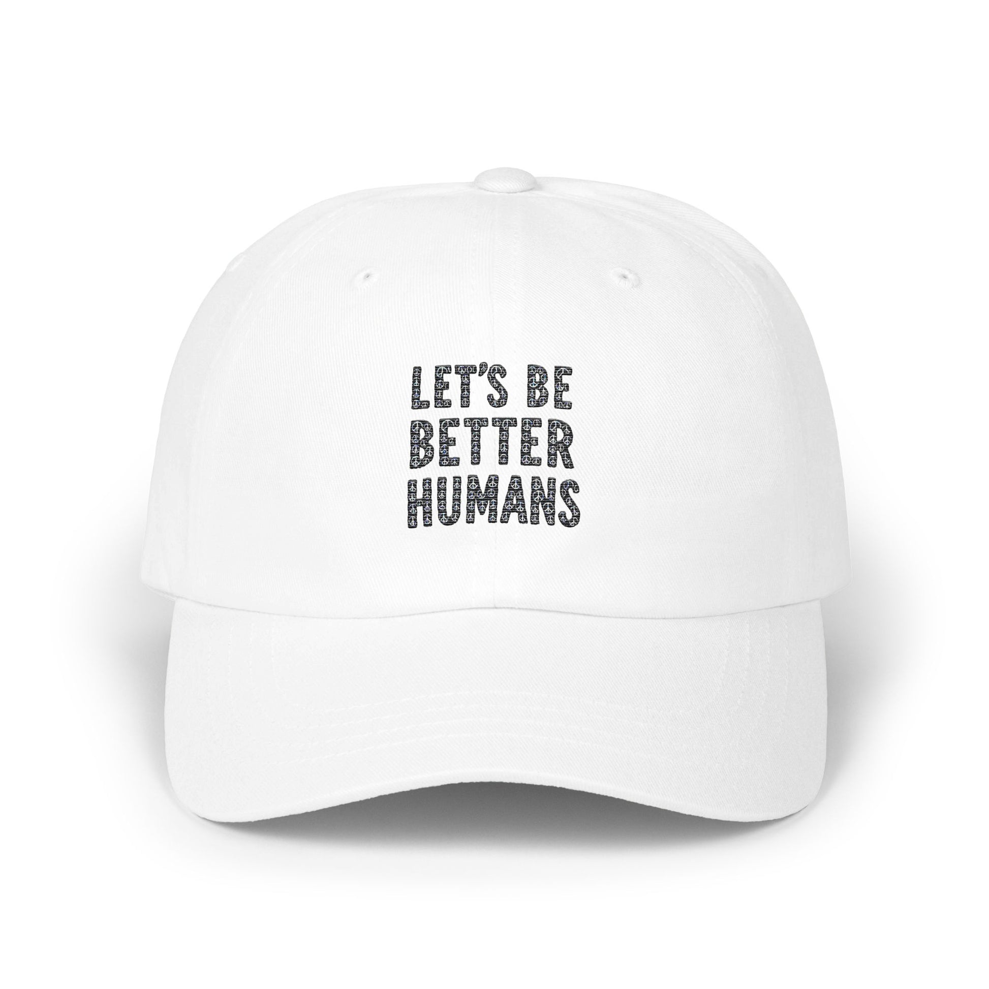 Let's Be Better Humans White Cap Hat product type