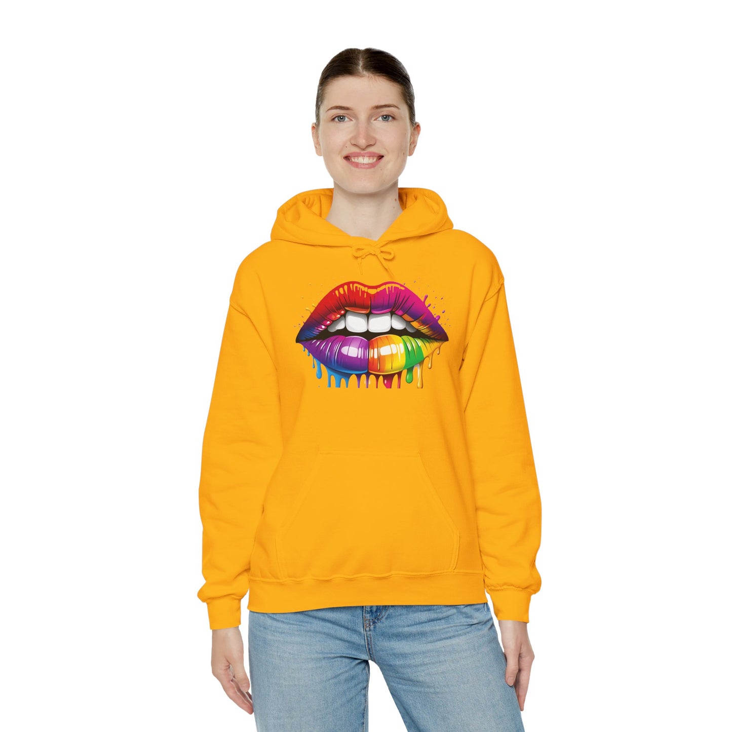 Pride hoodie Rainbow Dripping Lips Hoodie | Unisex Sweatshirt for Pride, LGBTQ+ Events, Casual Wear, Gift Idea, Vibrant Streetwear