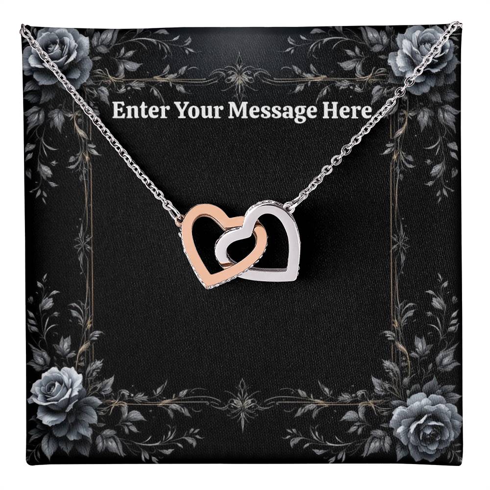 Personalized Interlocking Hearts Necklace (Yellow & White Gold Variants)