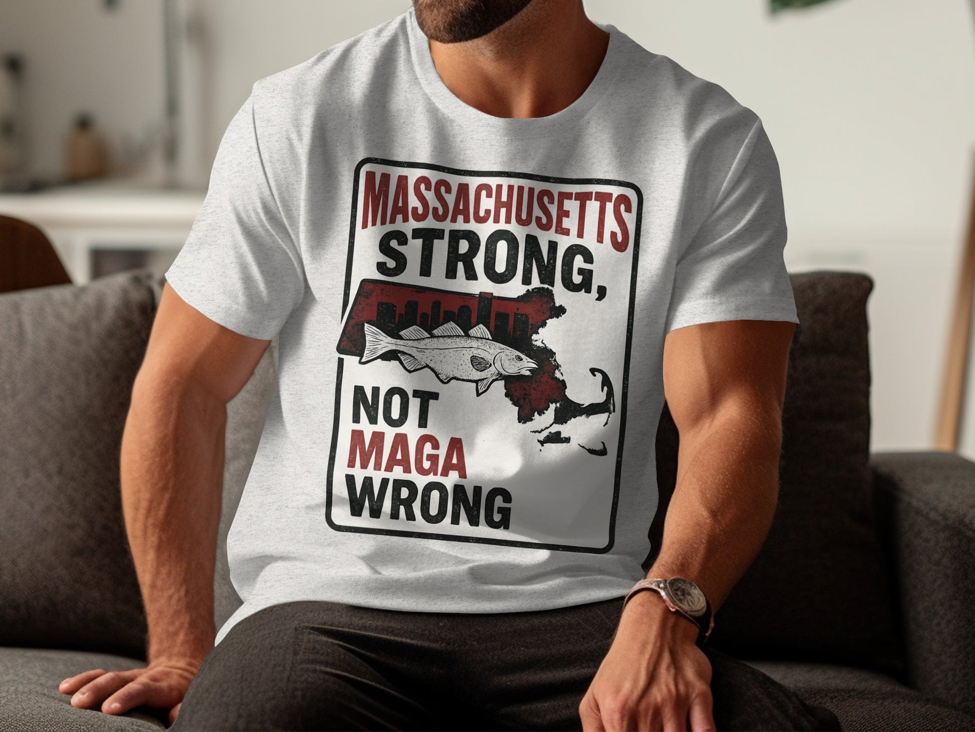 Massachusetts Strong Not Maga Wrong T-shirt product