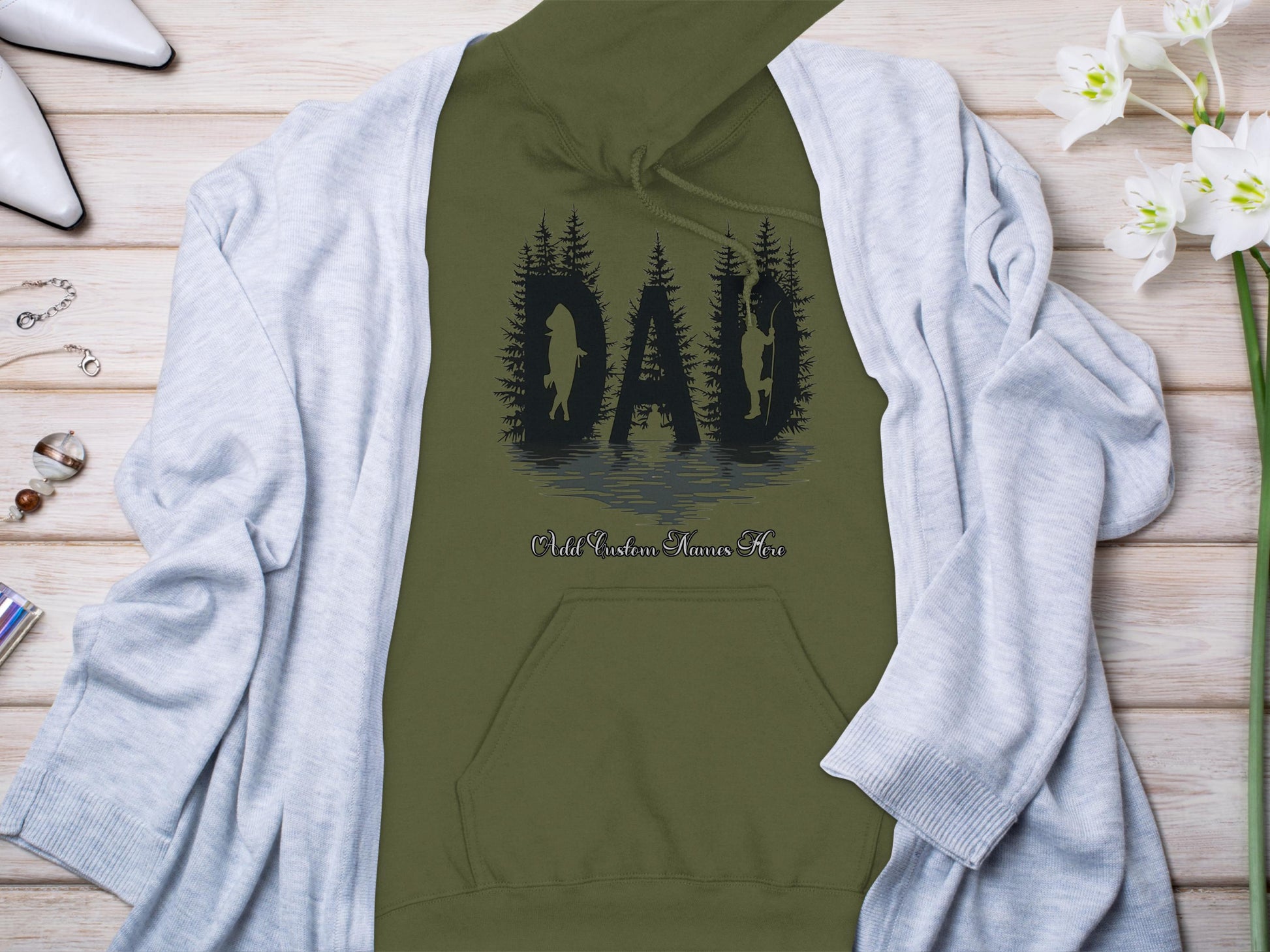 Forest Silhouette Dad Custom Personalized Hoodie product