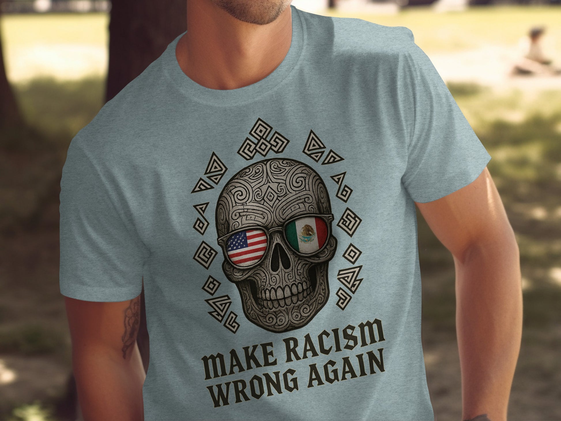 Make Racism Wrong Again Skull Graphic T-shirt