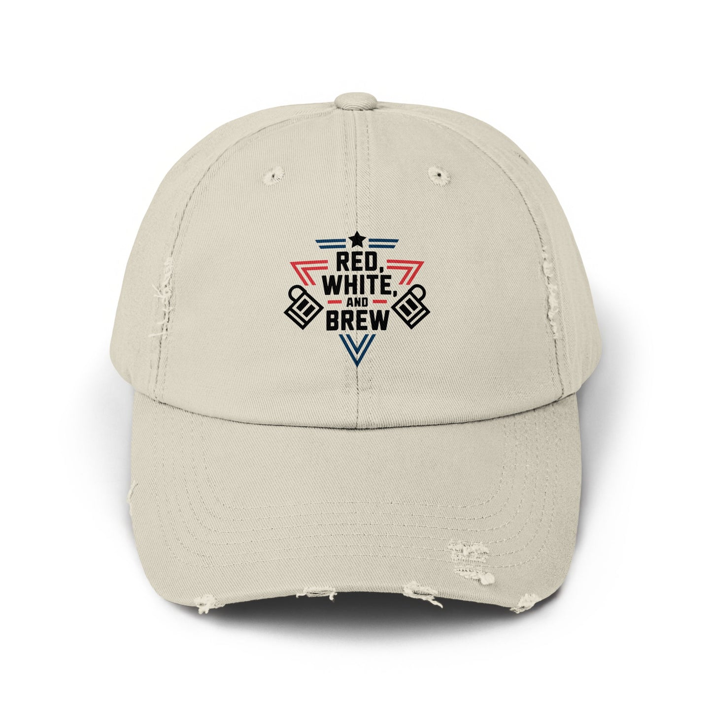 Red White and Brew Distressed Dad Hat product