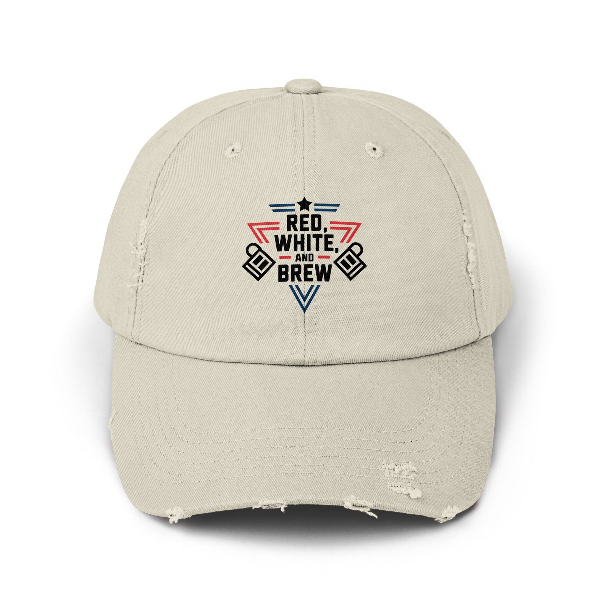 Red White and Brew Distressed Dad Hat product