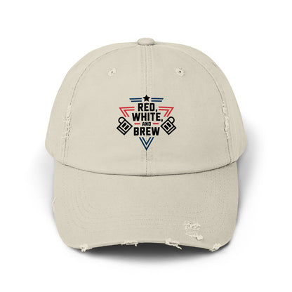 Red White and Brew Distressed Dad Hat product