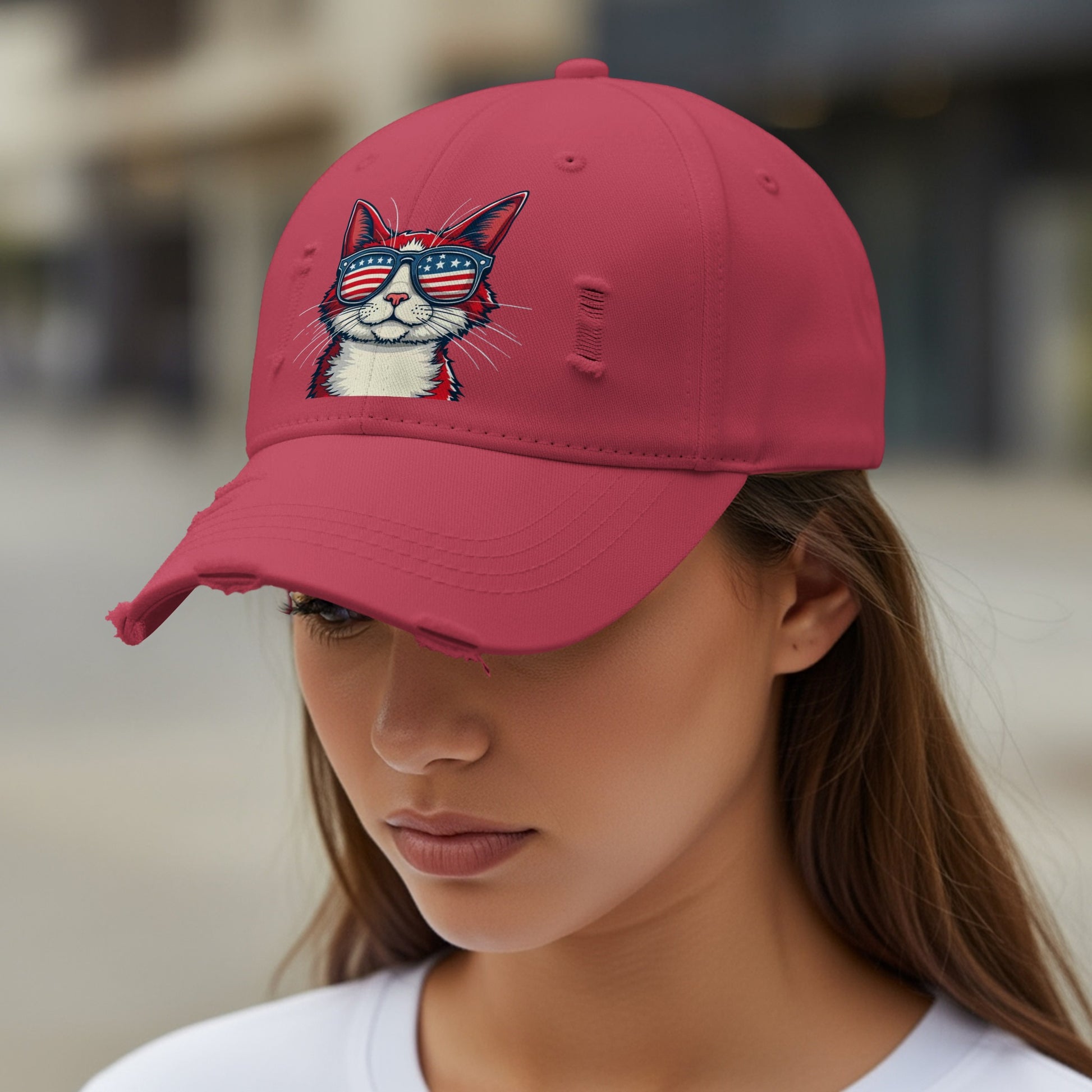 Stylish Cat Wearing Sunglasses Embroidered Hat product