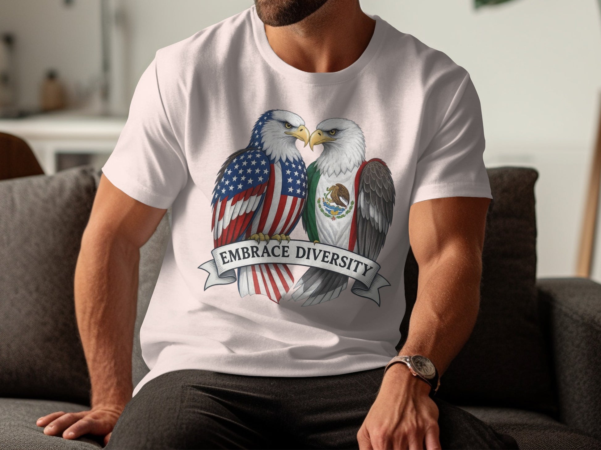 Embrace Diversity Patriotic Eagle Design T-Shirt product