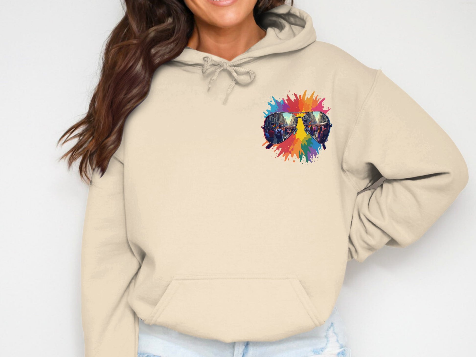 Vibrant Sunglasses Hoodie With Splash Design product
