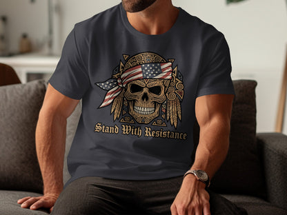 Stand With Resistance Skull Graphic T-Shirt