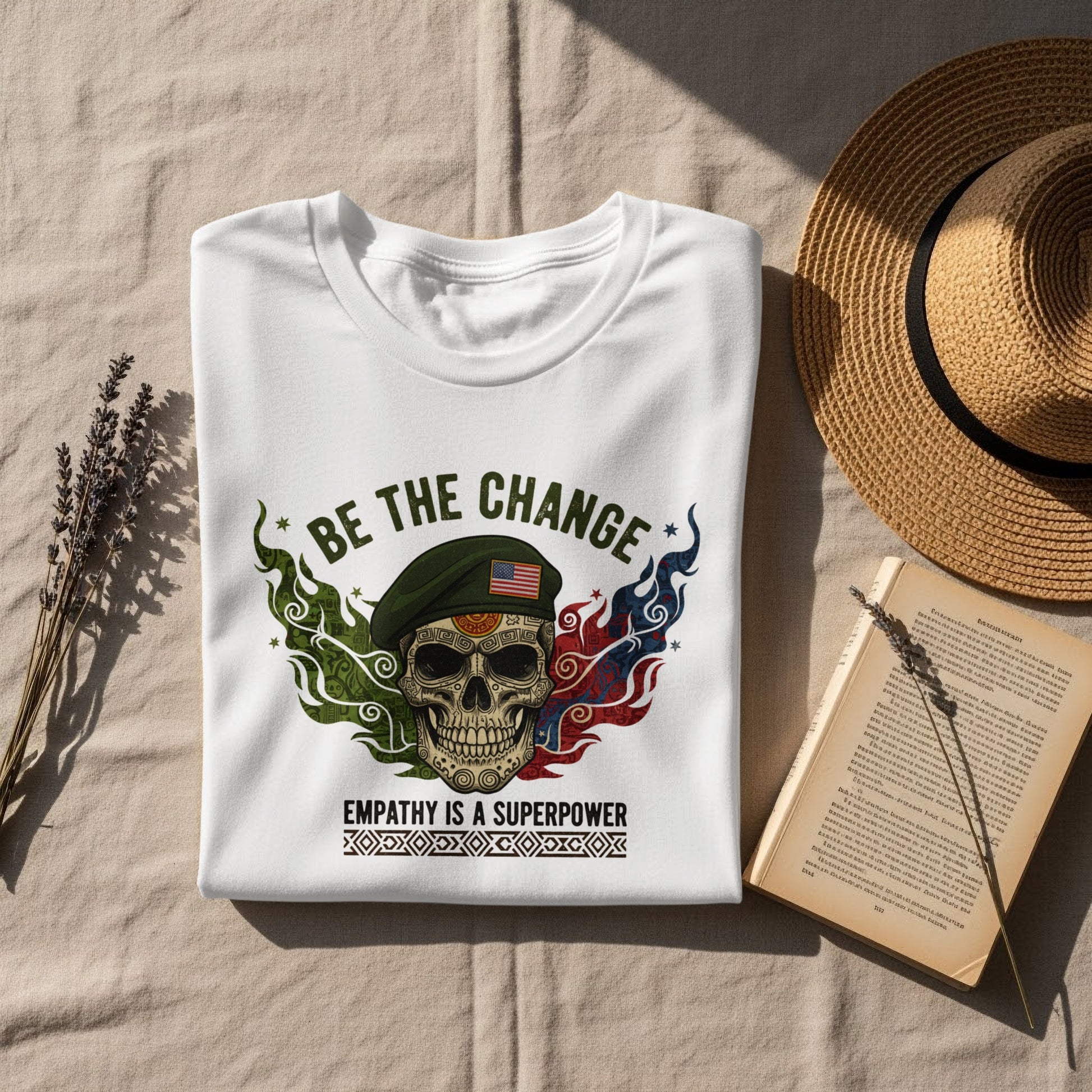 Be The Change Empathy Is A Superpower Skull Design Shirt