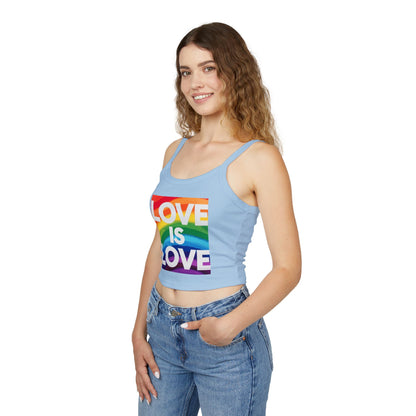 Pride tank top Rainbow Love Is Love Spaghetti Strap Tank Top