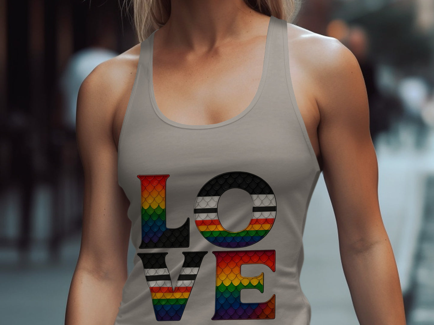 Colorful Love Print Women's Tank Top product