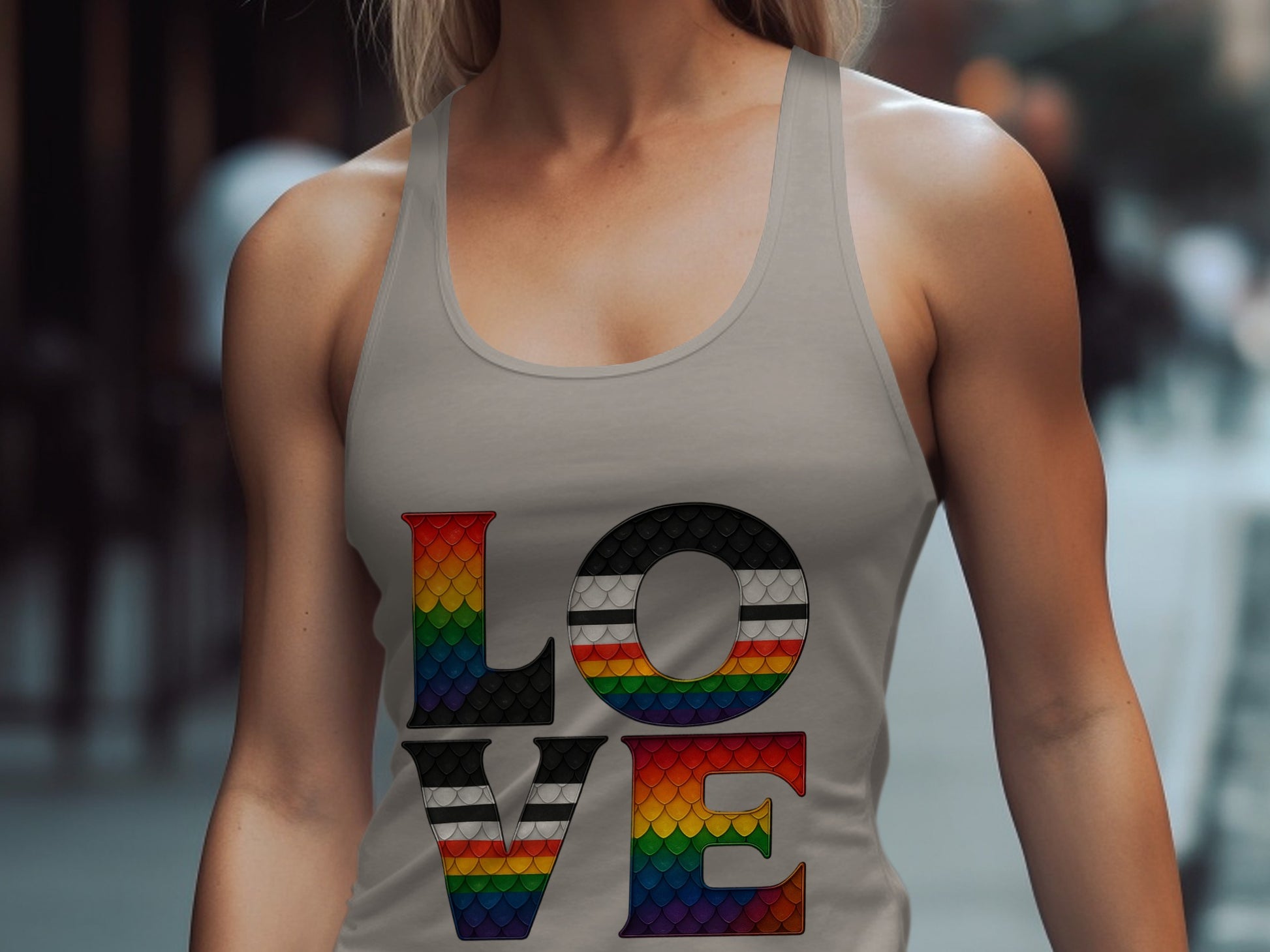 Colorful Love Print Women's Tank Top product