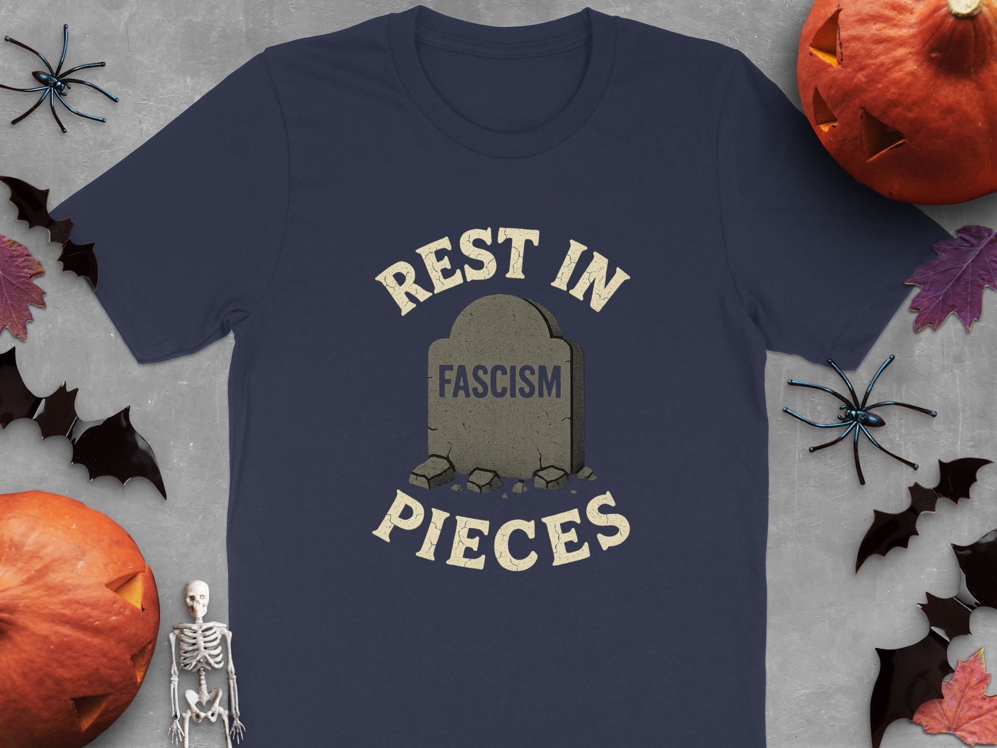 Rest In Pieces Fascism Tombstone Graphic Shirt product type