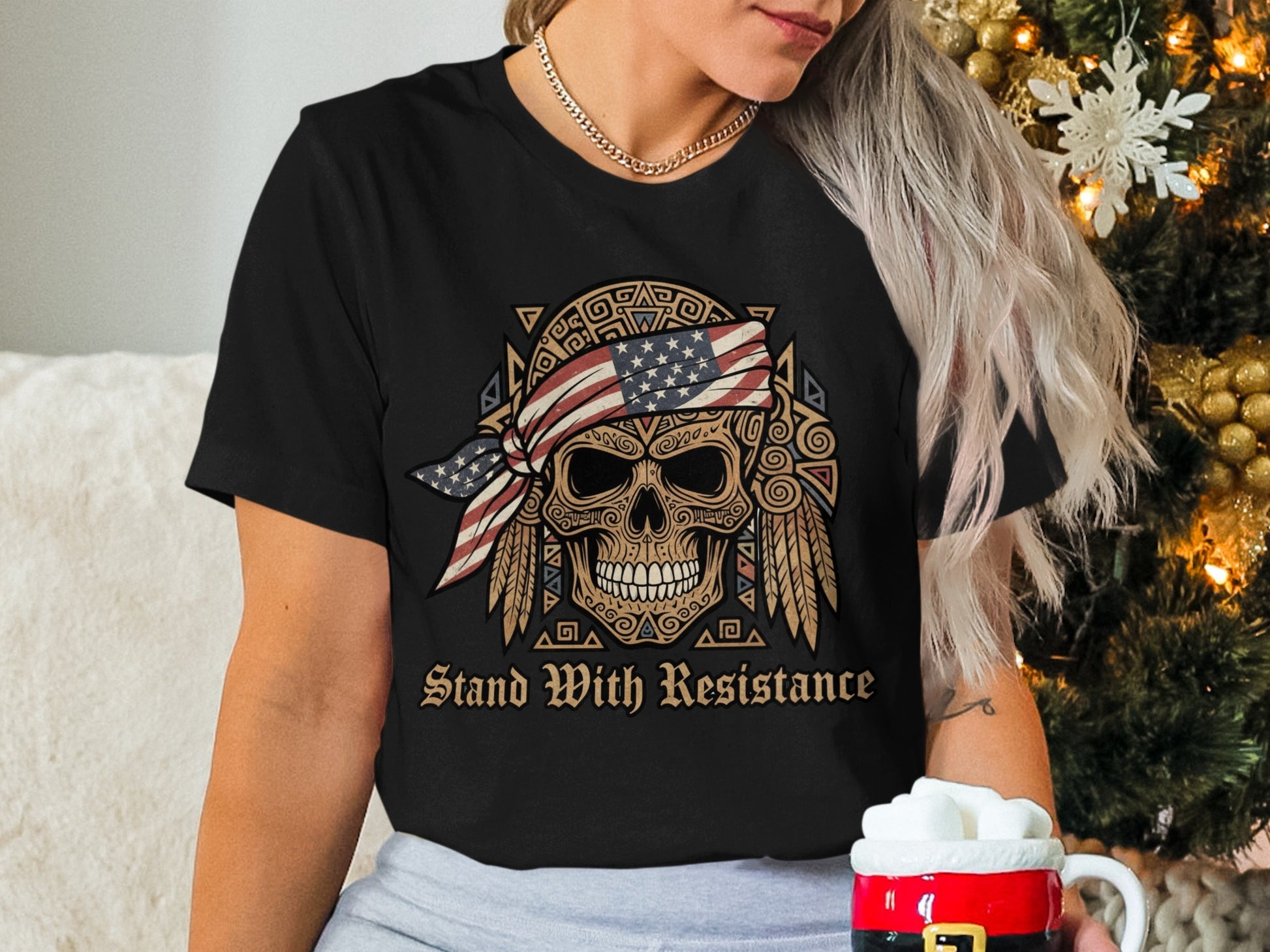 Stand With Resistance Skull Graphic Tee