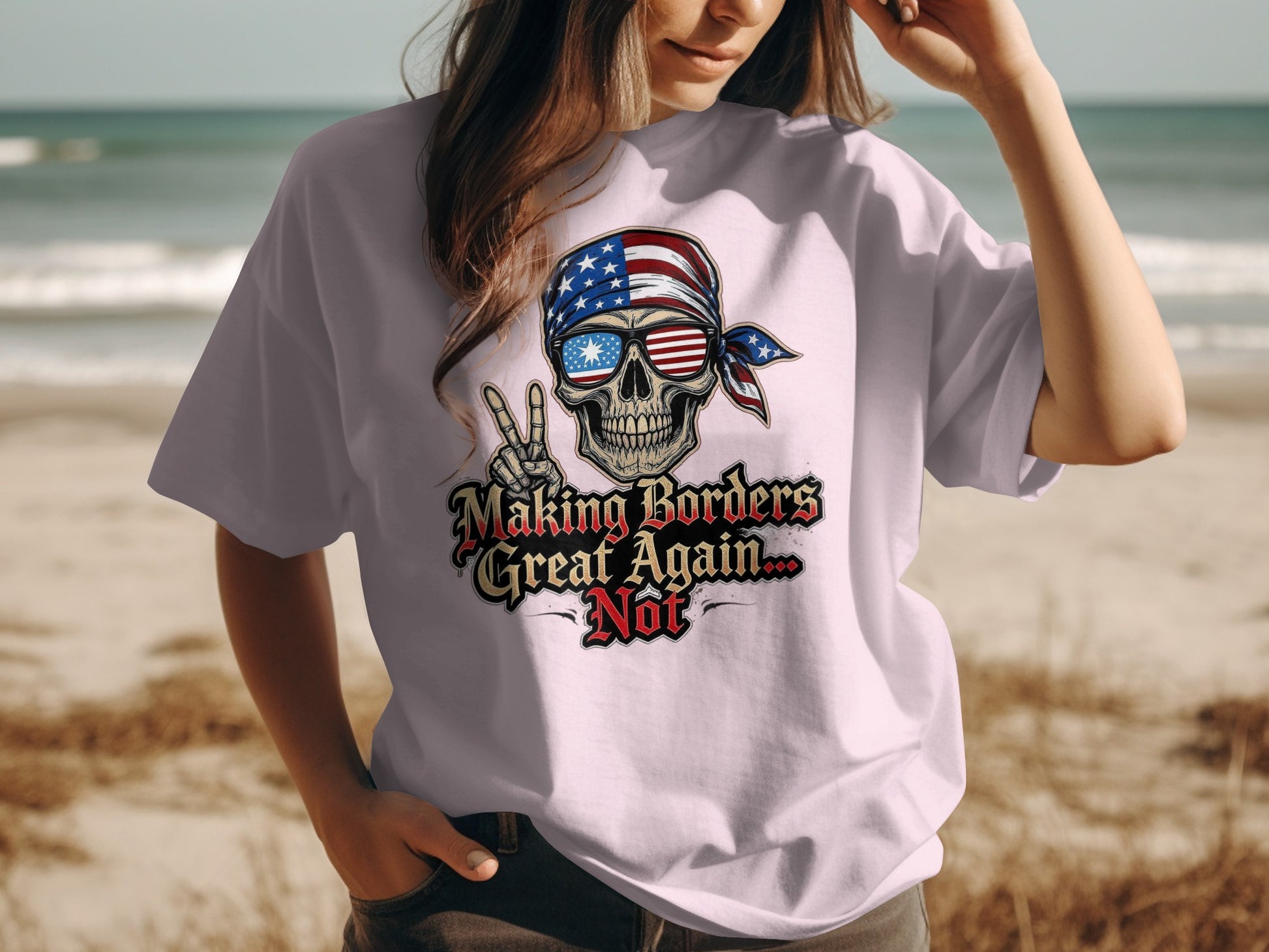 Making Borders Great Again Not Skull Graphic T-shirt product type