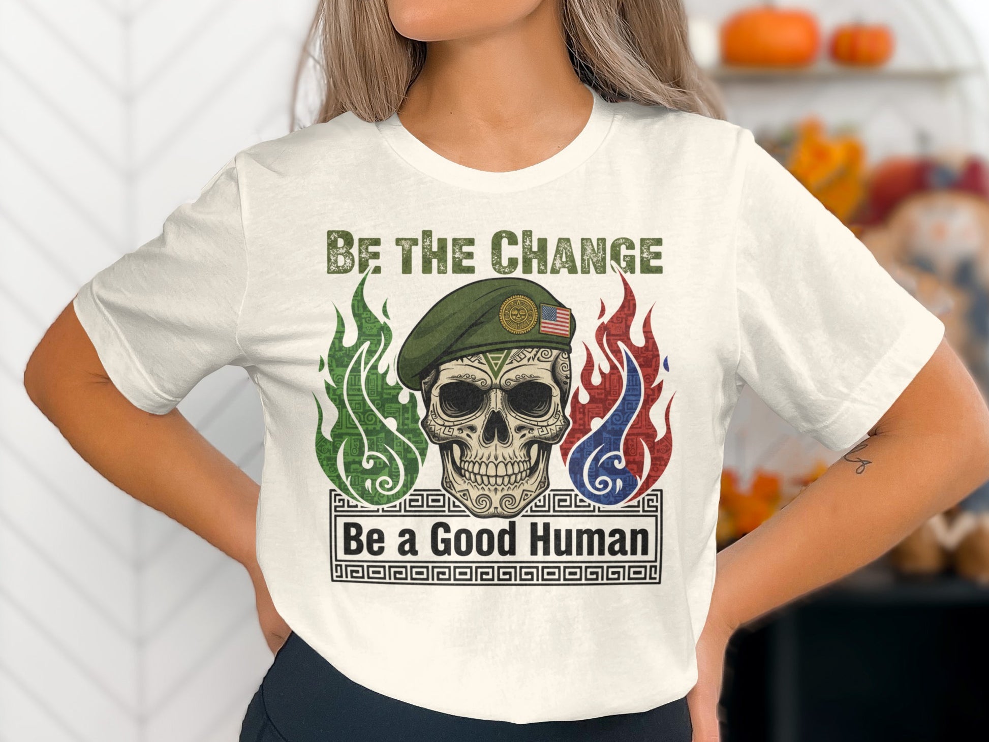 Be the Change Be a Good Human statement t-shirt