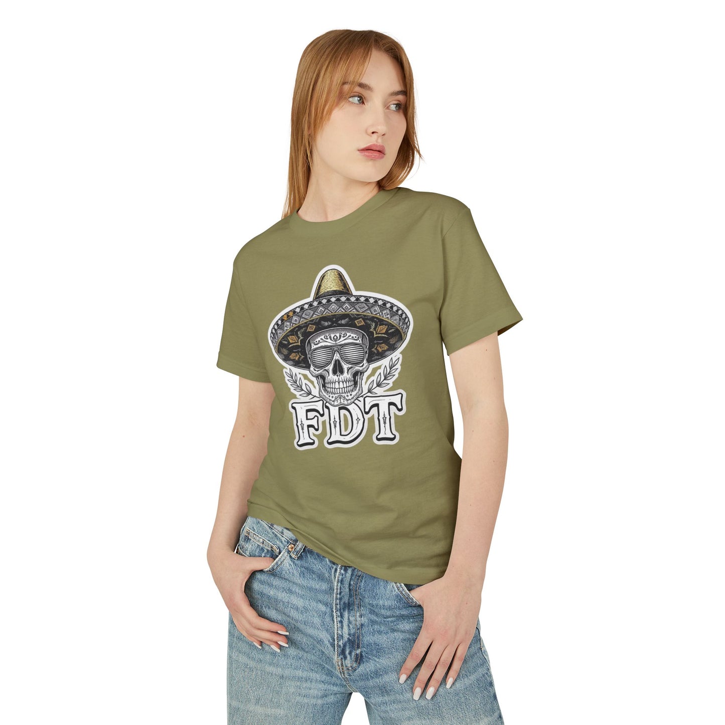 FDT Anti Trump Shirt 100% Cotton. Skull Sombrero Tee — 'FDT' Vintage Day of the Dead Graphic Shirt