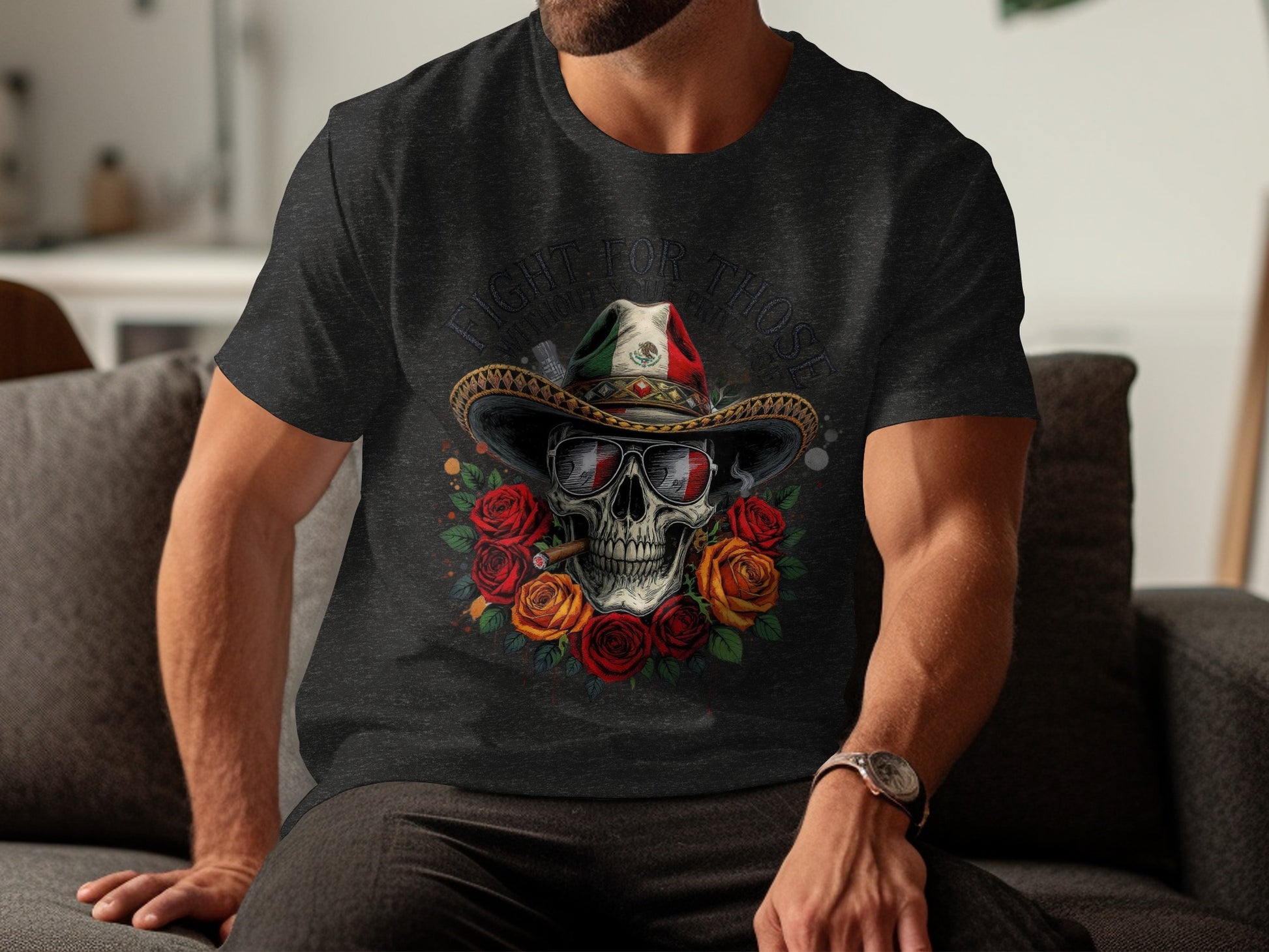 Fight for Those Skull Cowboy Hat Roses Shirt product