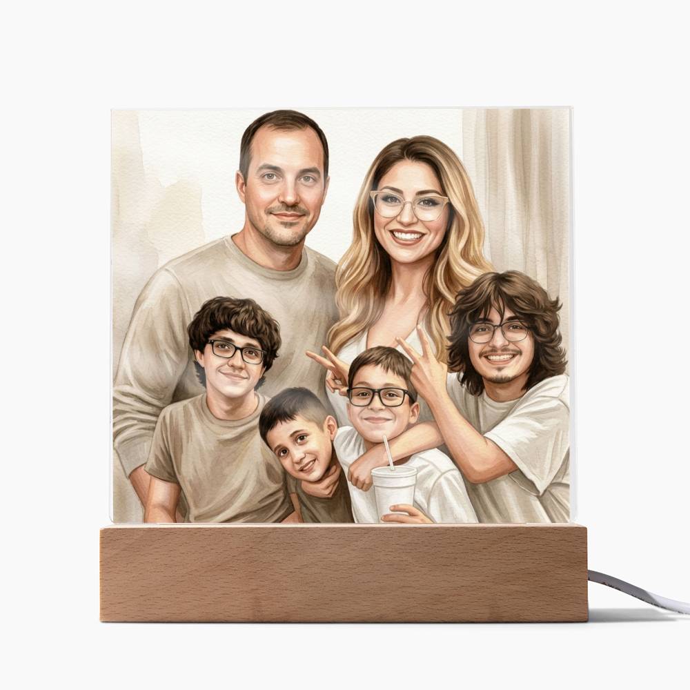 Acrylic Square Plaque Custom Add Your Images Photos Including your family pets.