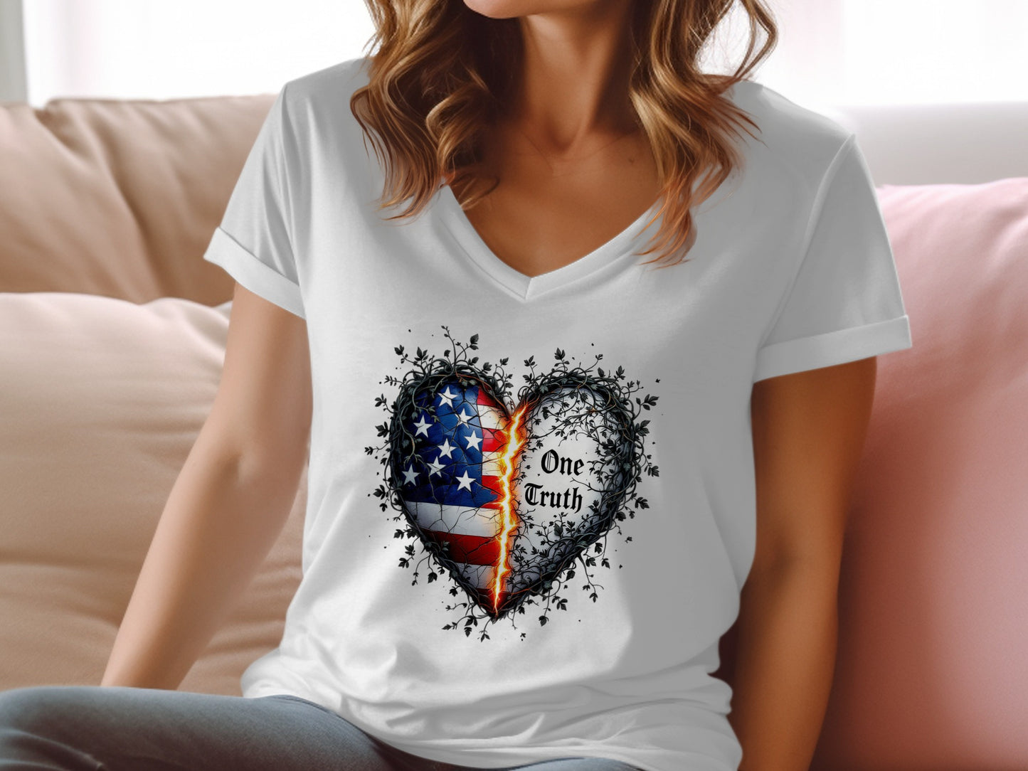 One Truth American Flag Heart Women's T-Shirt product