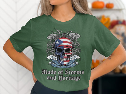 Made of Storms and Heritage American Skull Shirt