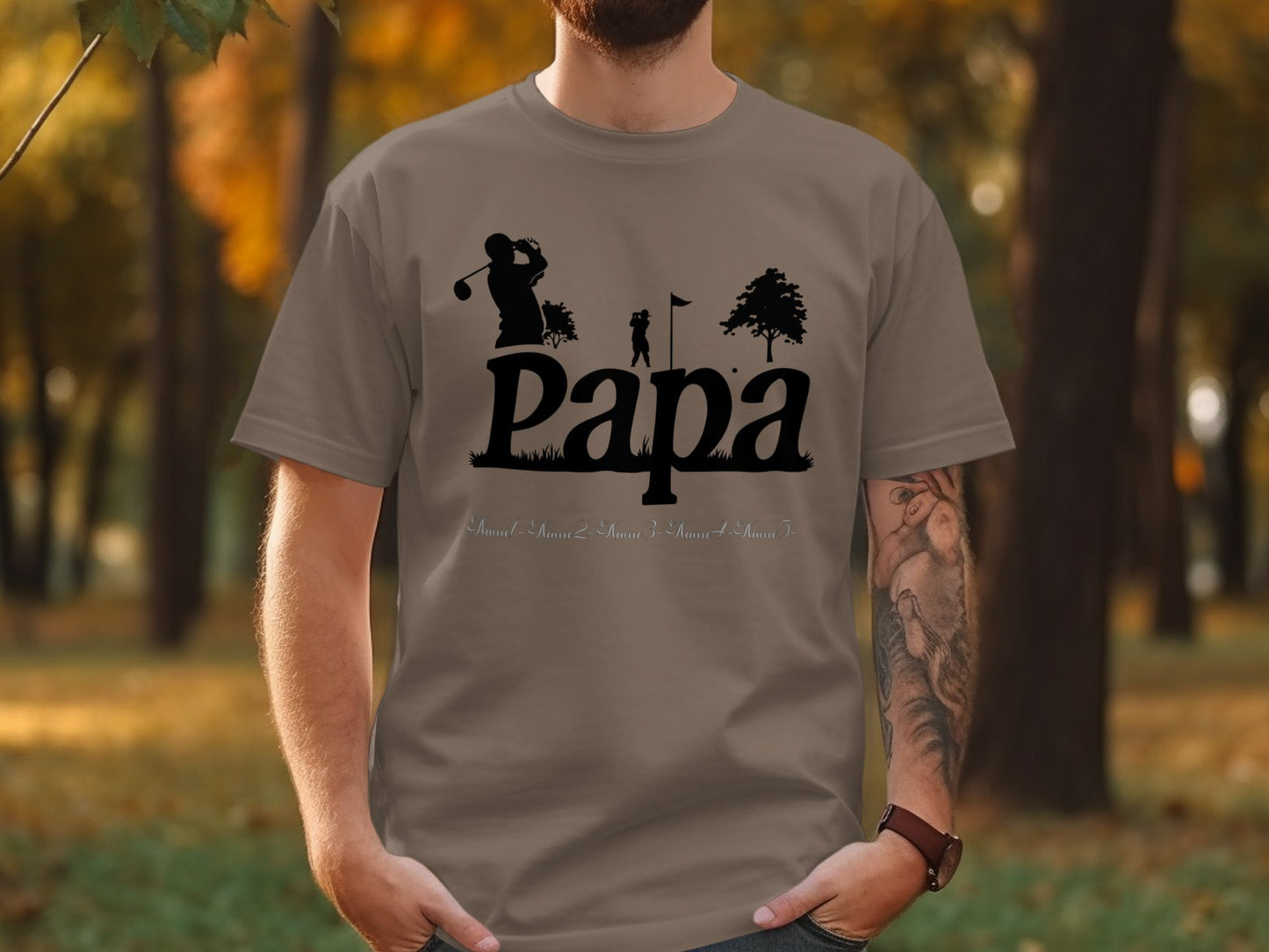 Papa Golfing Silhouette Graphic Tee Shirt product