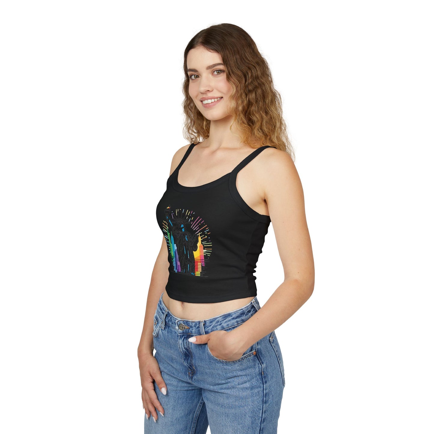 pride tank top Statue of Liberty Women's Spaghetti Strap Tank Top