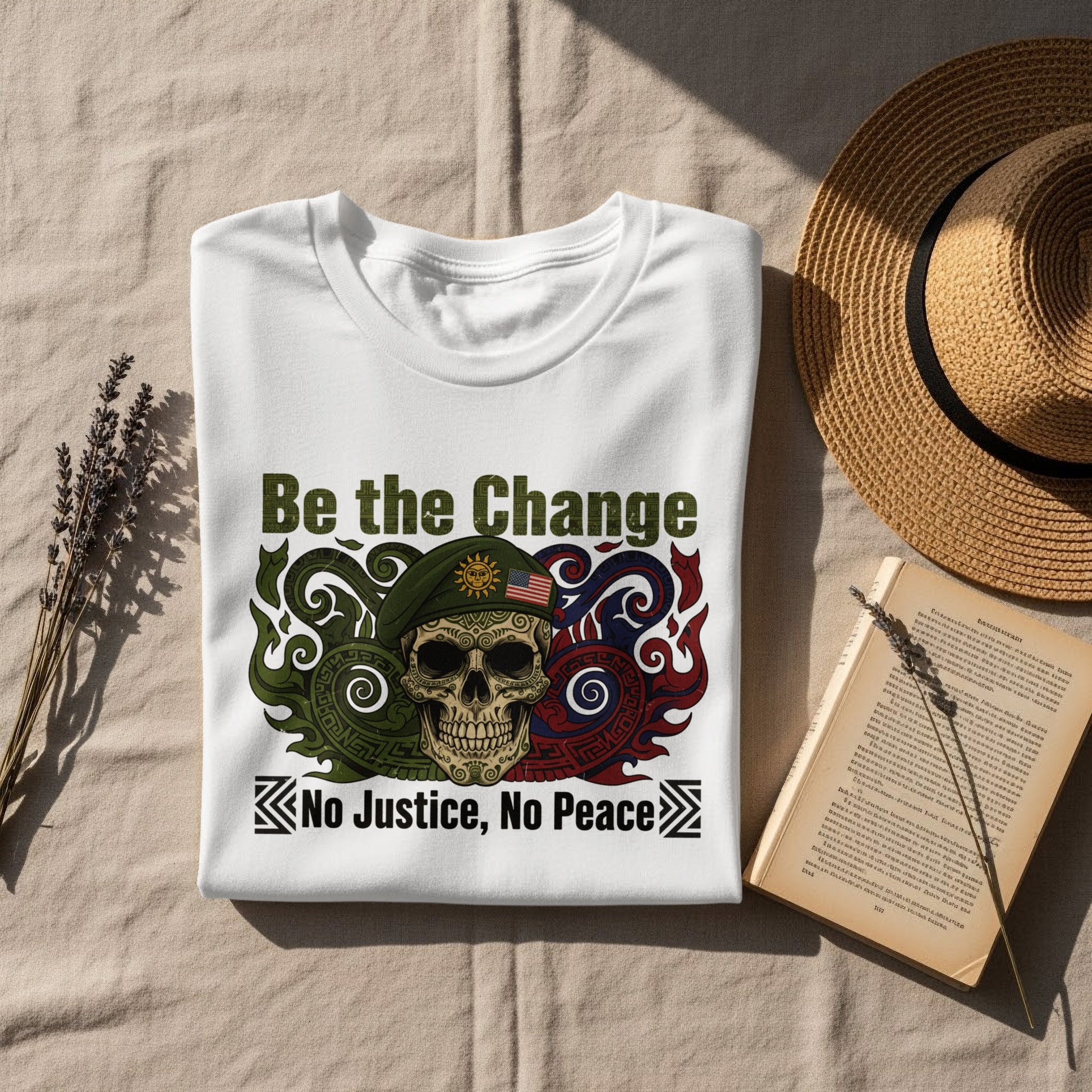Be the Change Skull Design No Justice No Peace Shirt