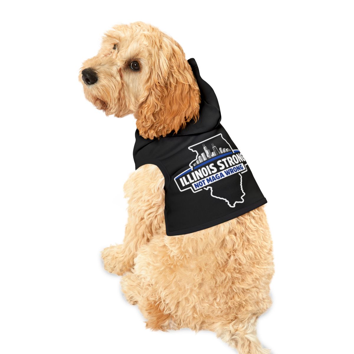 Illinois Strong Not Maga Wrong Dog Hoodie Product