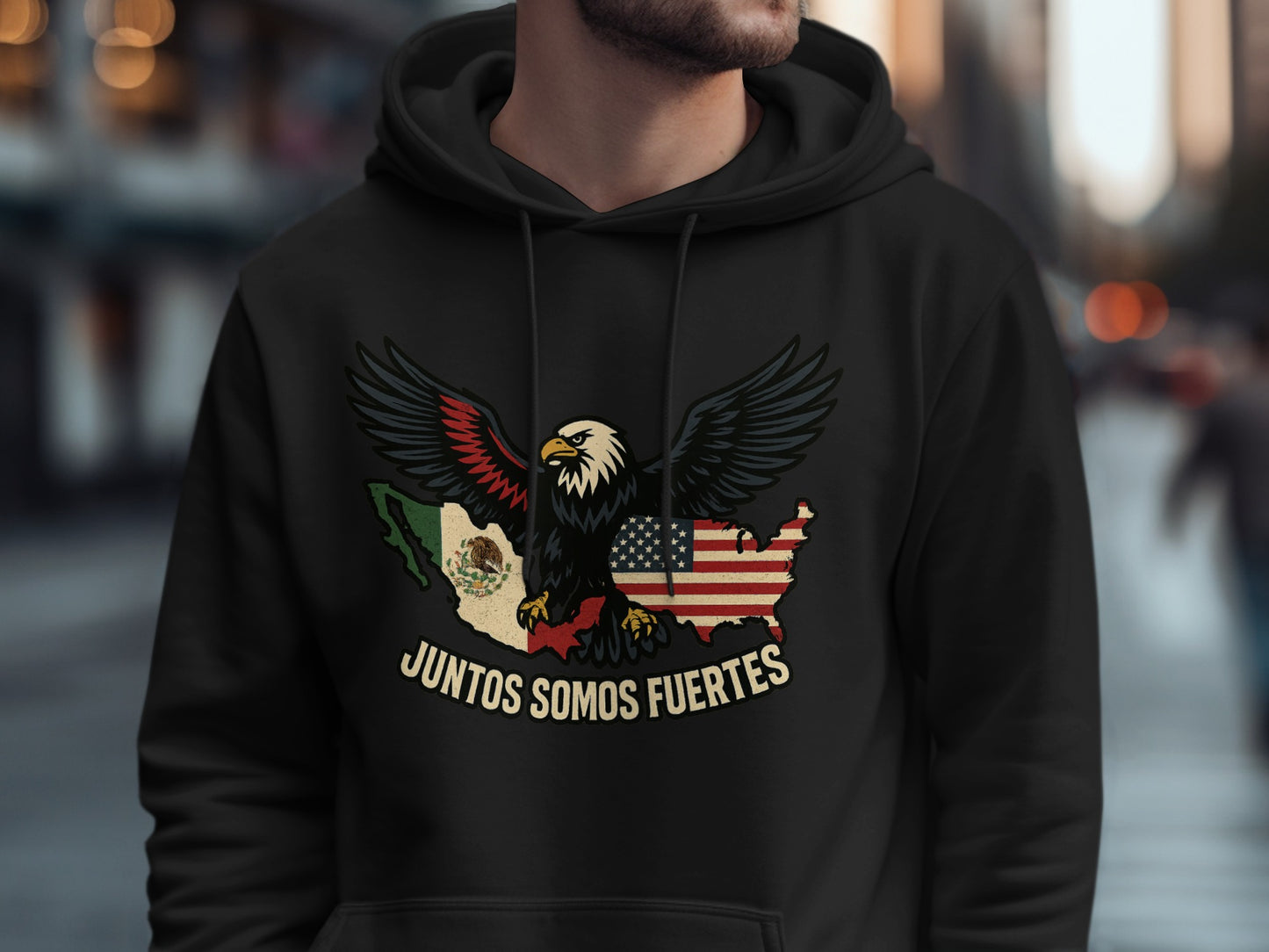 Juntos Somos Fuertes Eagle Patriotic Hoodie product type