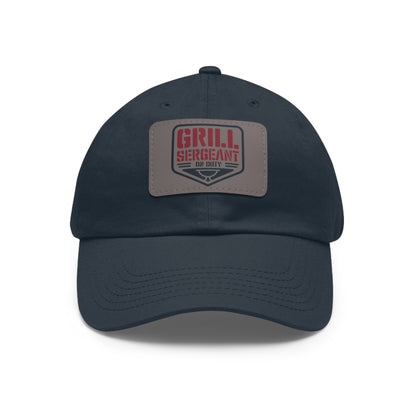 Grill Sergeant Dad Hat with Leather Patch | Perfect Gift for BBQ Enthusiasts