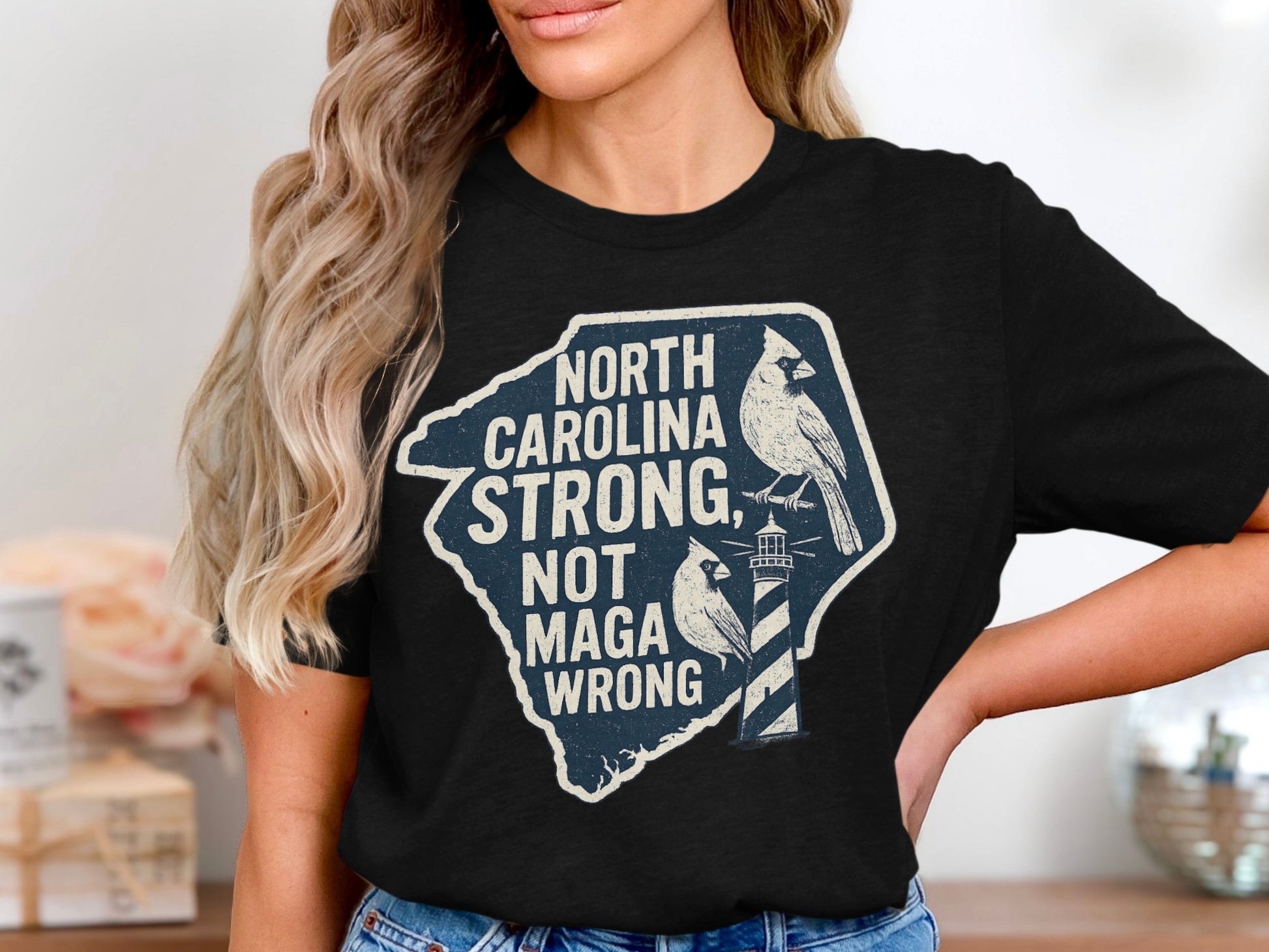 North Carolina Strong Not Maga Wrong Printed Shirt product type
