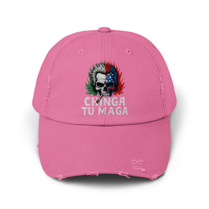 Chinga Tu Maga Pink Cap with Skull Print product type