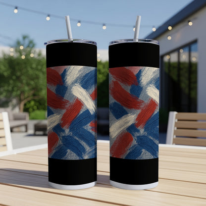 Abstract Blue Red and White Design Tumbler product