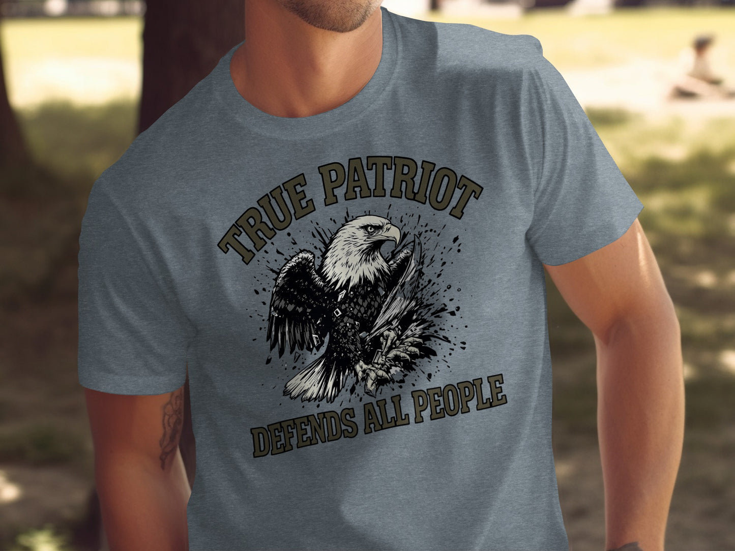 True Patriot Defends All People Graphic T-Shirt