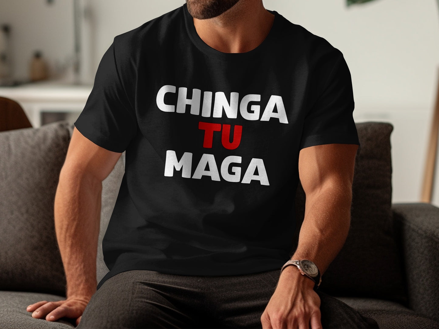 CHINGA TU MAGA graphic tee for casual wear