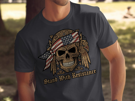 Stand With Resistance Skull Design T-shirt
