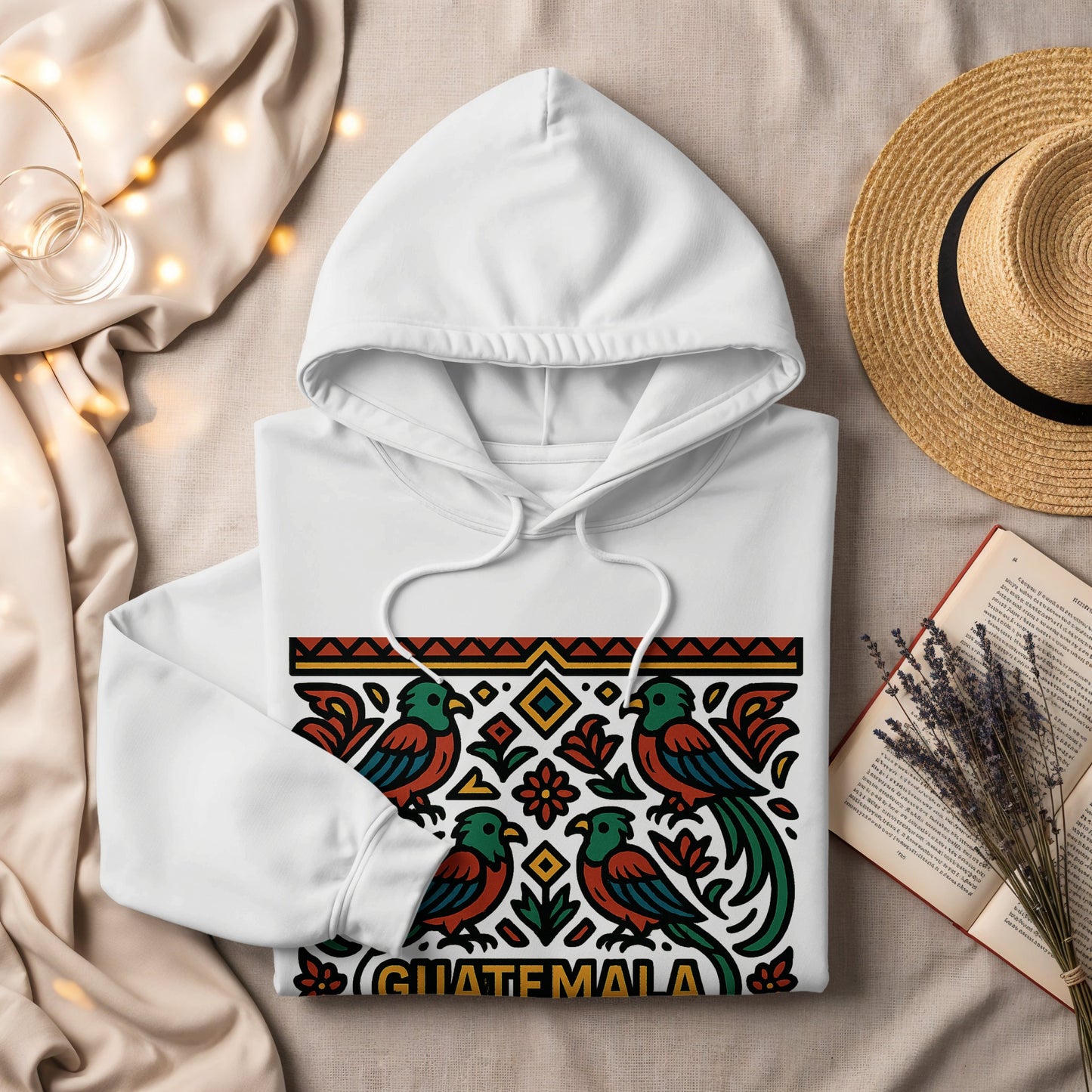 Guatemalan Inspired Hoodie with Colorful Bird Design product