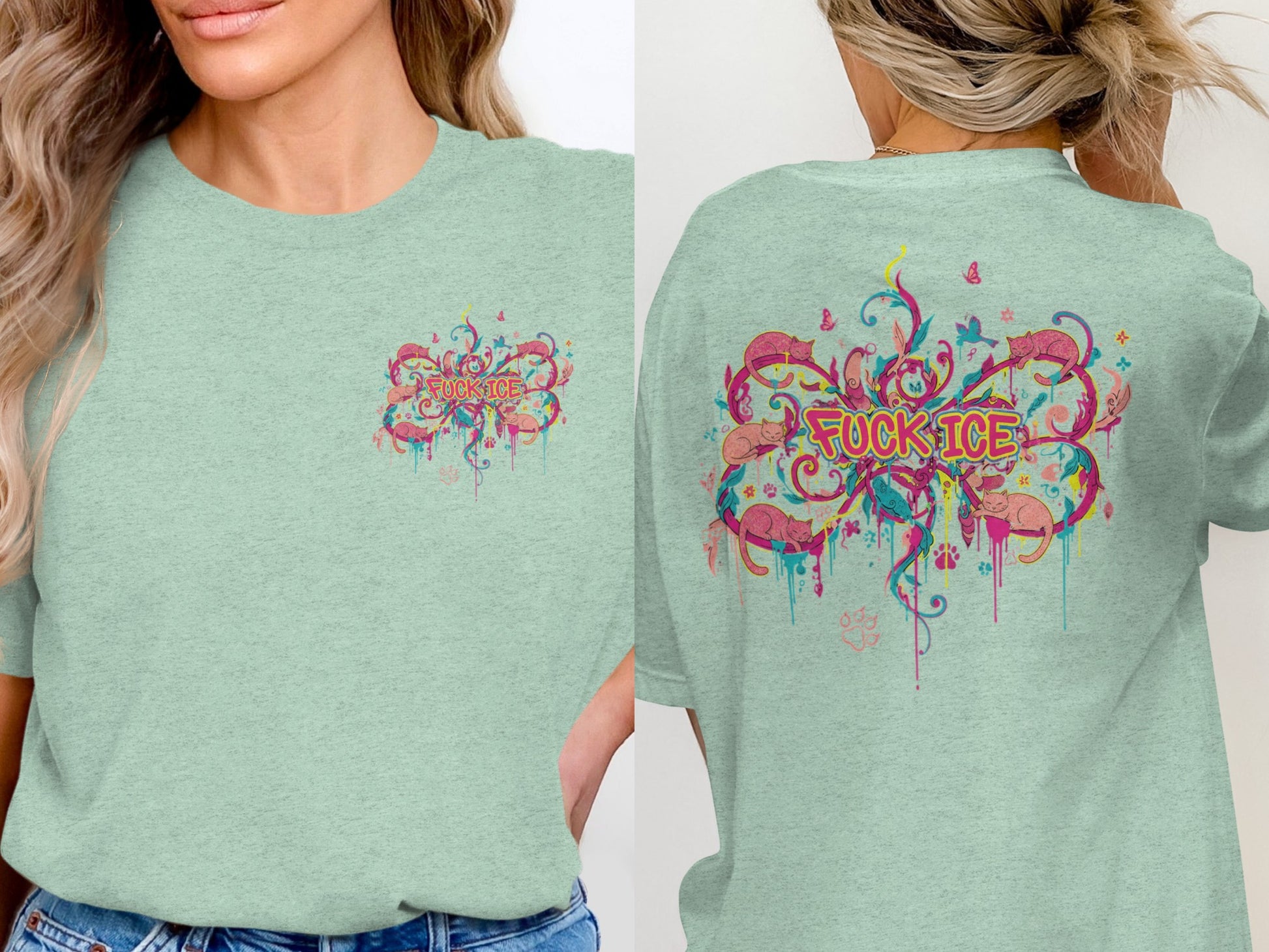 Vivid Graphic Tee with Bold Statement Design