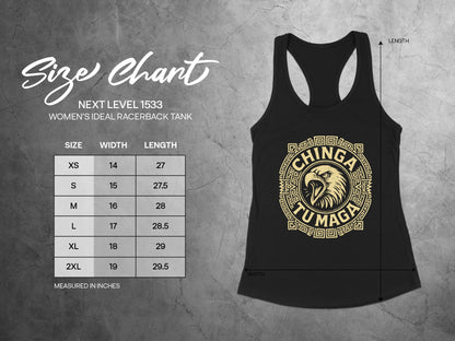 Chinga Tu Maga Graphic Design Women's Racerback Tank