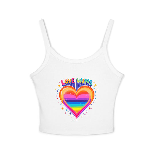 Pride tank top Love Wins Rainbow Heart Tank Top - Women's Spaghetti Strap