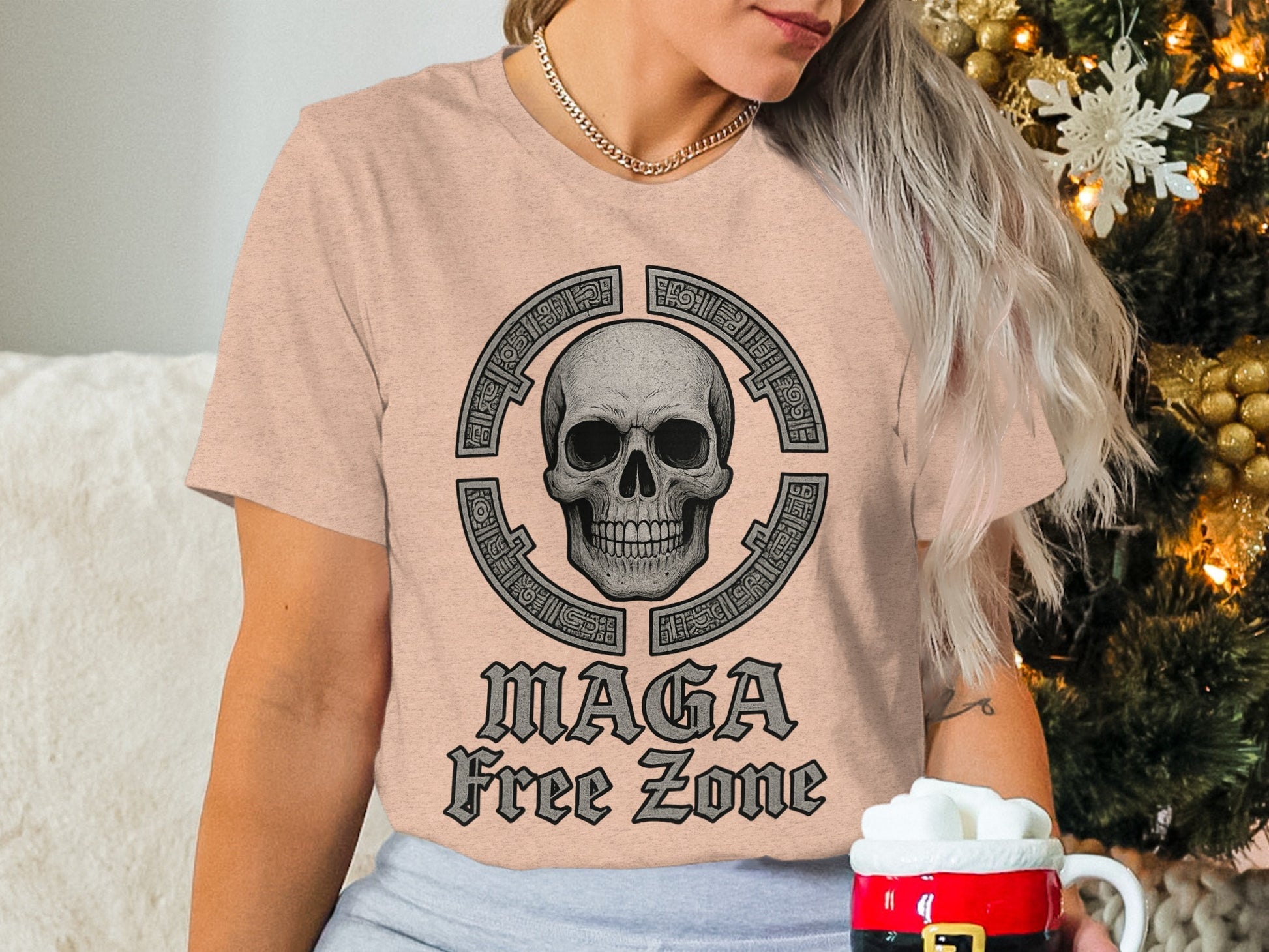 MAGA Free Zone Skull Graphic Women's T-Shirt