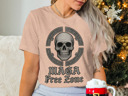 MAGA Free Zone Skull Graphic Women's T-Shirt