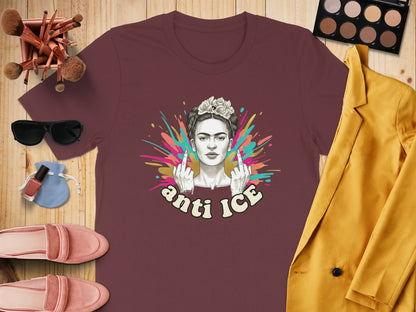 Anti ICE Graphic Women's T-Shirt With Unique Design