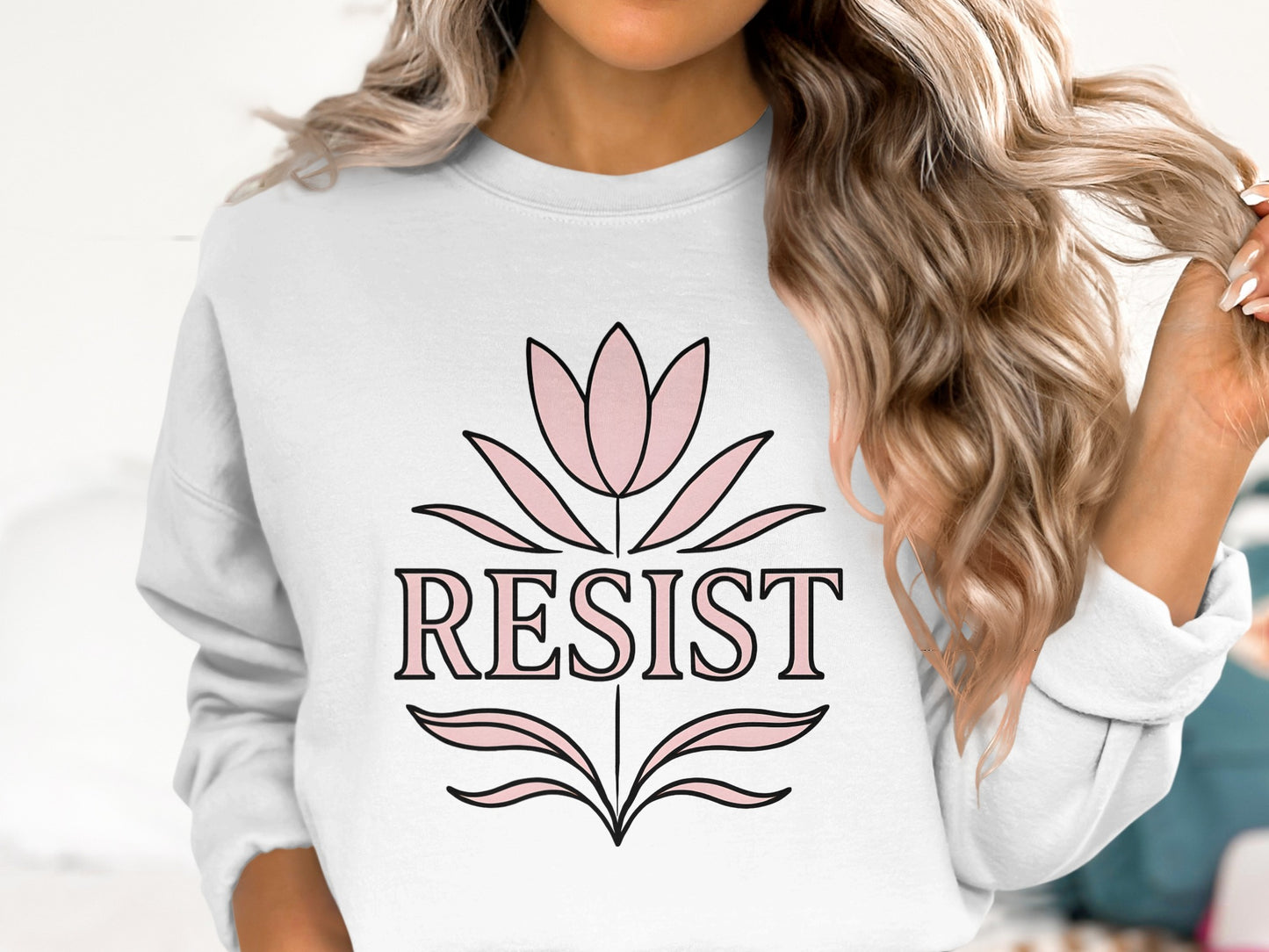 Resist Floral Design Graphic Sweatshirt product