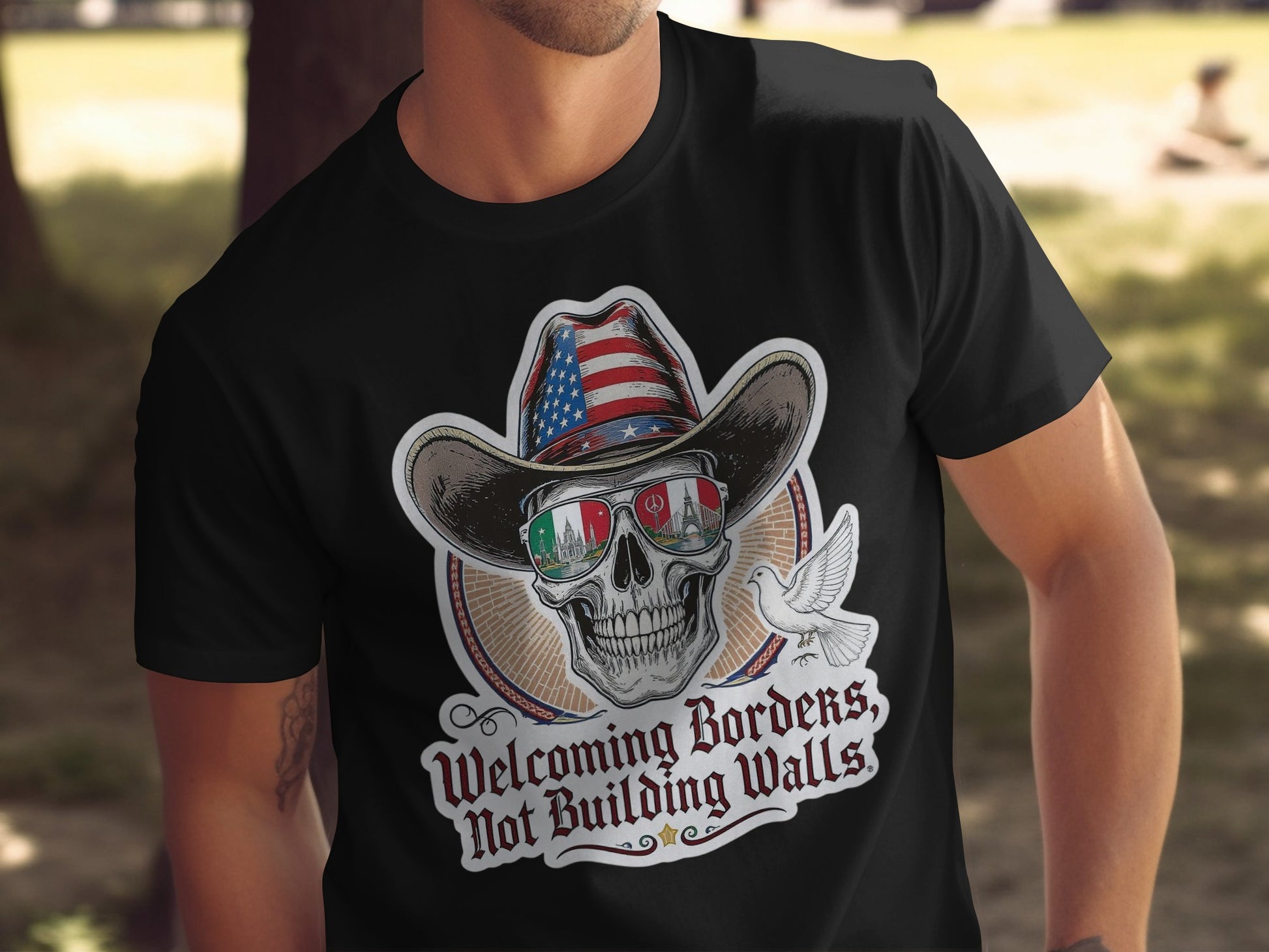 Welcoming Borders Not Building Walls Graphic T-Shirt product