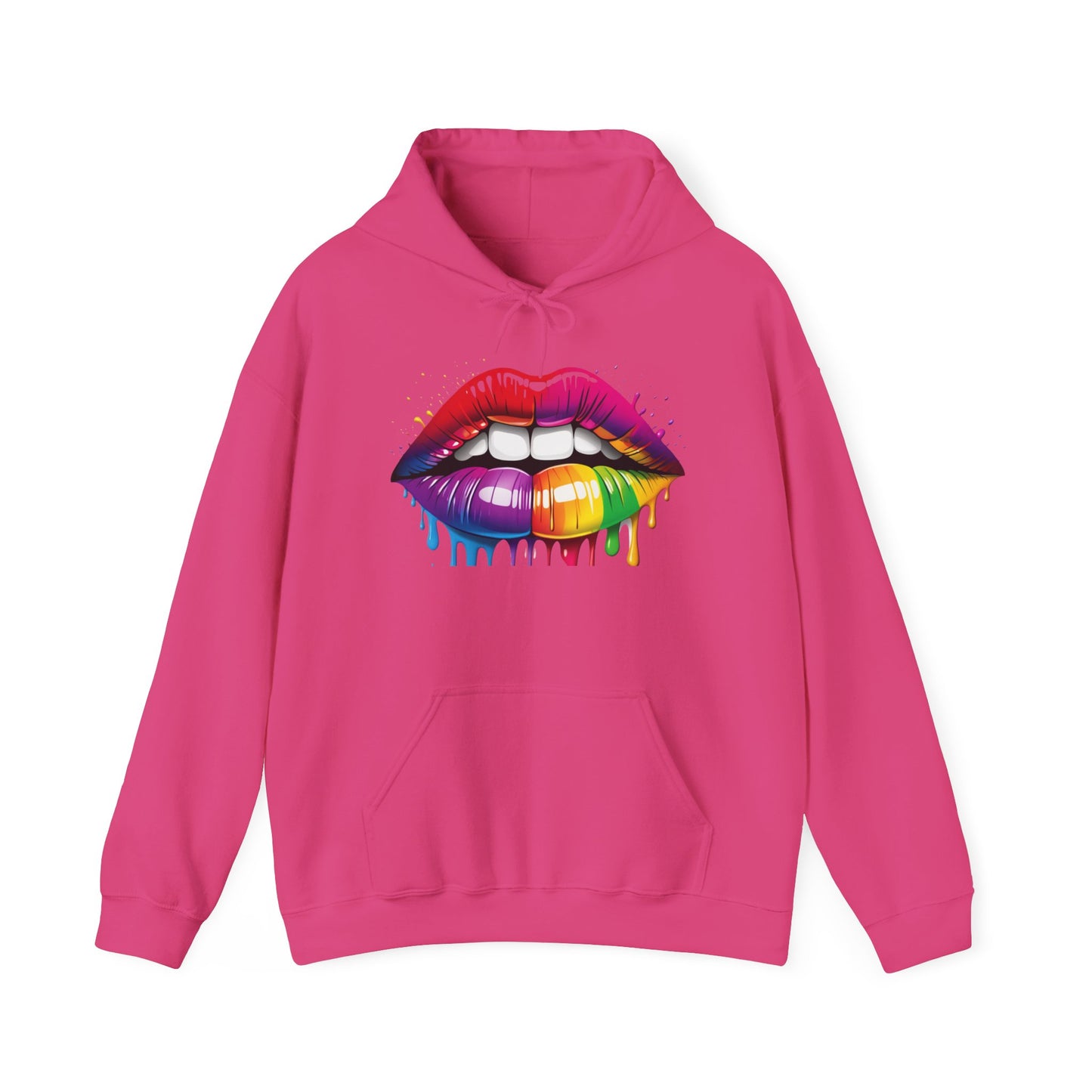 Pride hoodie Rainbow Dripping Lips Hoodie | Unisex Sweatshirt for Pride, LGBTQ+ Events, Casual Wear, Gift Idea, Vibrant Streetwear