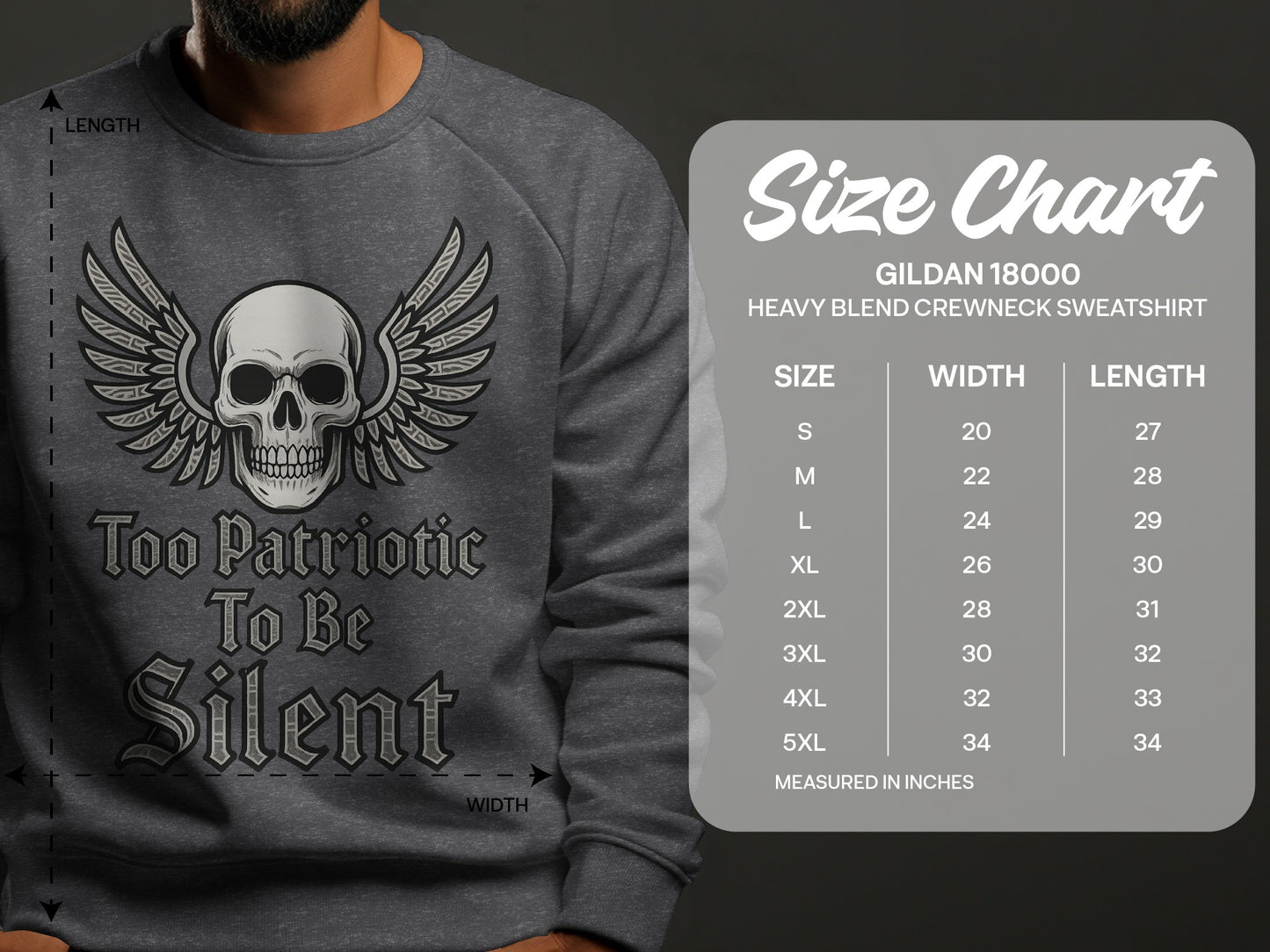 Too Patriotic To Be Silent Crewneck Sweatshirt