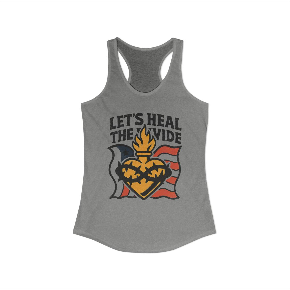 Let's Heal The Divide Heart Graphic Tank Top